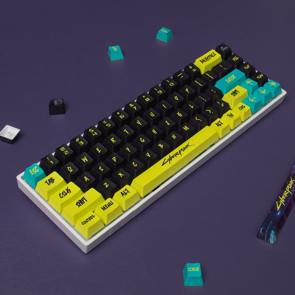 Cyberpunk  keycaps  OEM profile  Dye-Sublimation PBT keycap  122keys