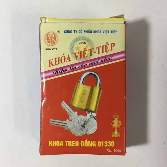 Ổ Khóa Tủ VIỆT TIỆP 30mm, Thân Đông Thau NO.01330 (Chính Hãng)