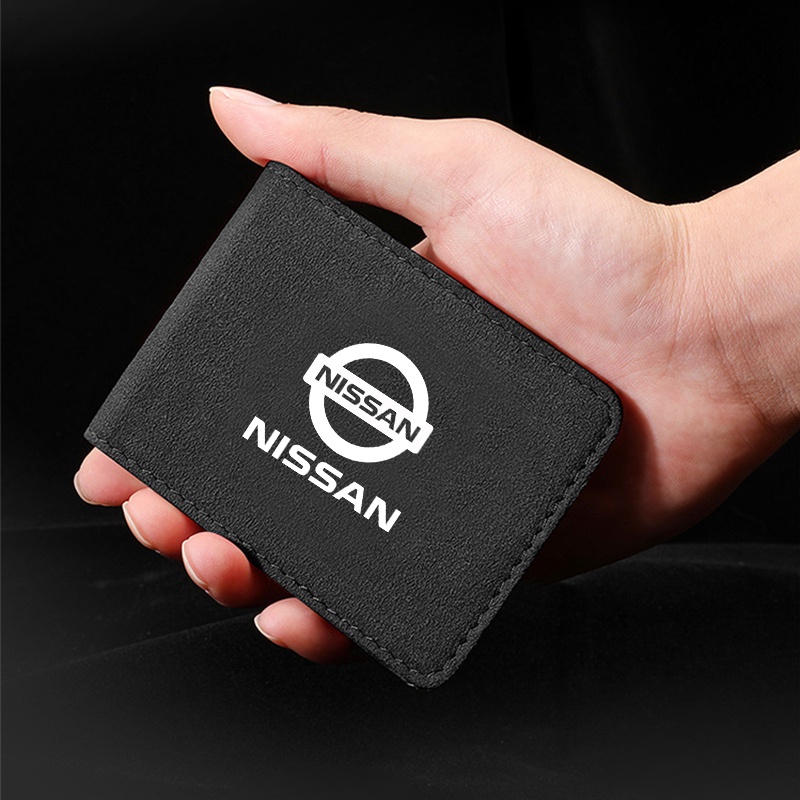 Ví Da Màu Đen Đựng Bằng Lái Xe Có Logo Cho Nissan Juke Tiida Teana GTR 350Z 370Z 240SX