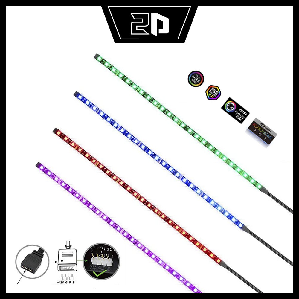 Dây led 12v RGB đồng bộ Aura Sync, RGB Fusion, MSI Mystic Light, ASrock RGB