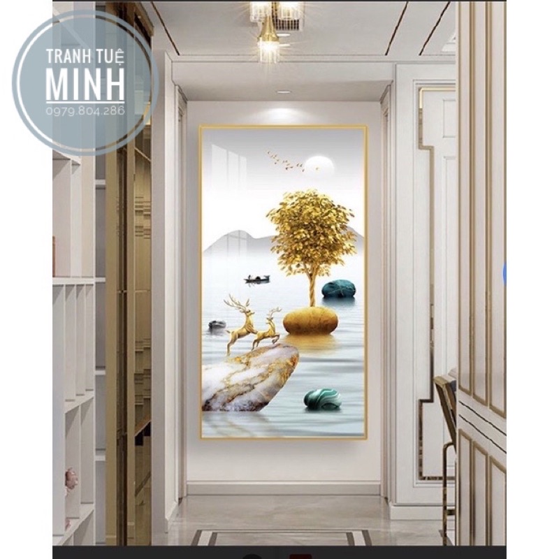 Cm . Tranh Treo Tường, Trang Tráng Gương 3d Cao Cấp.tranh Cầu Thang, Chiếu Nghỉ.tranh Hươu/tranh Hoa Sen Cá Chep