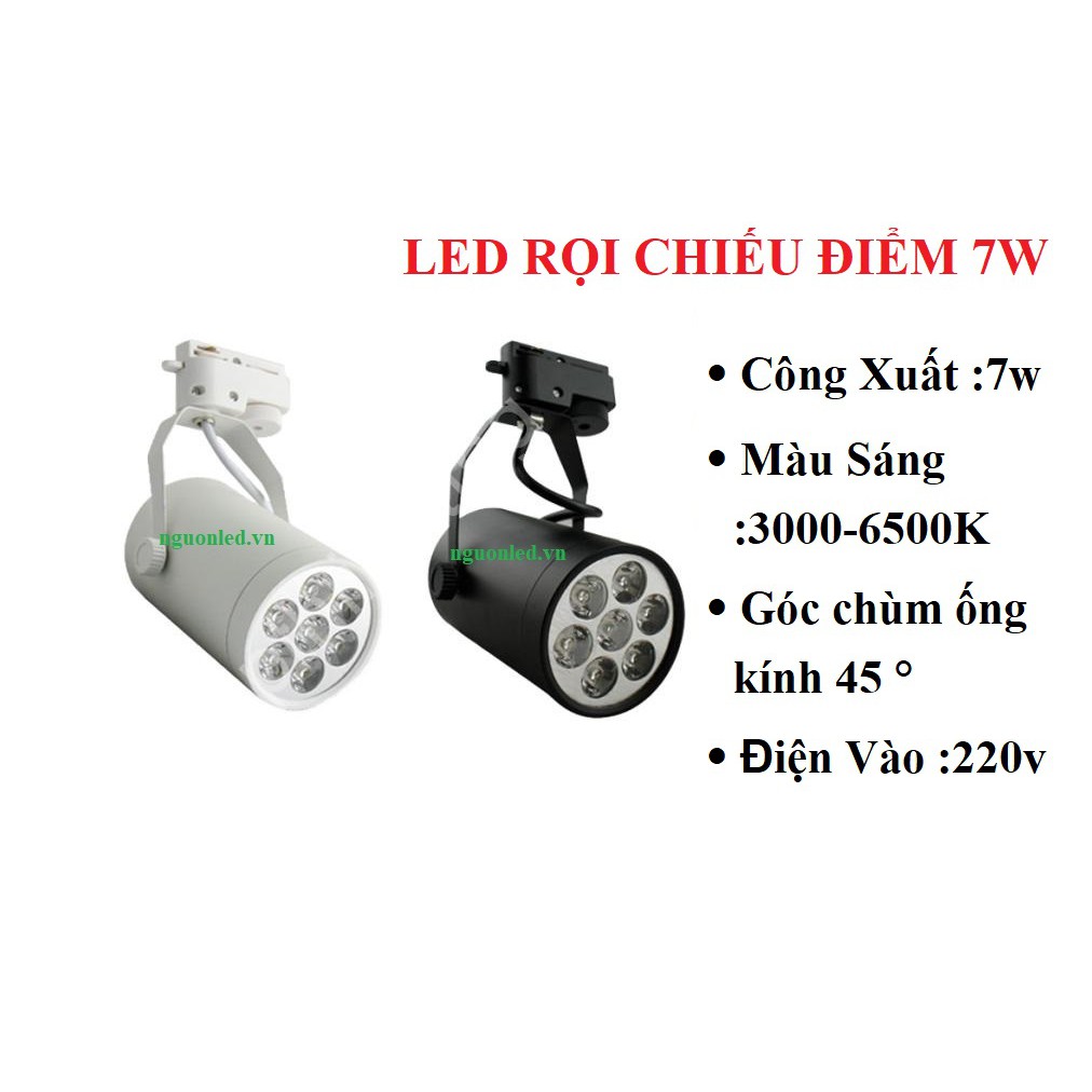 ĐÈN LED RỌI THANH RAY, LED CHIẾU ĐIỂM 7W (NÊN MUA) LOẠI TỐT, GIÁ RẺ, CHẤT LƯỢNG DÙNG CHIẾU SHOP, TIÊU ĐIỂM.