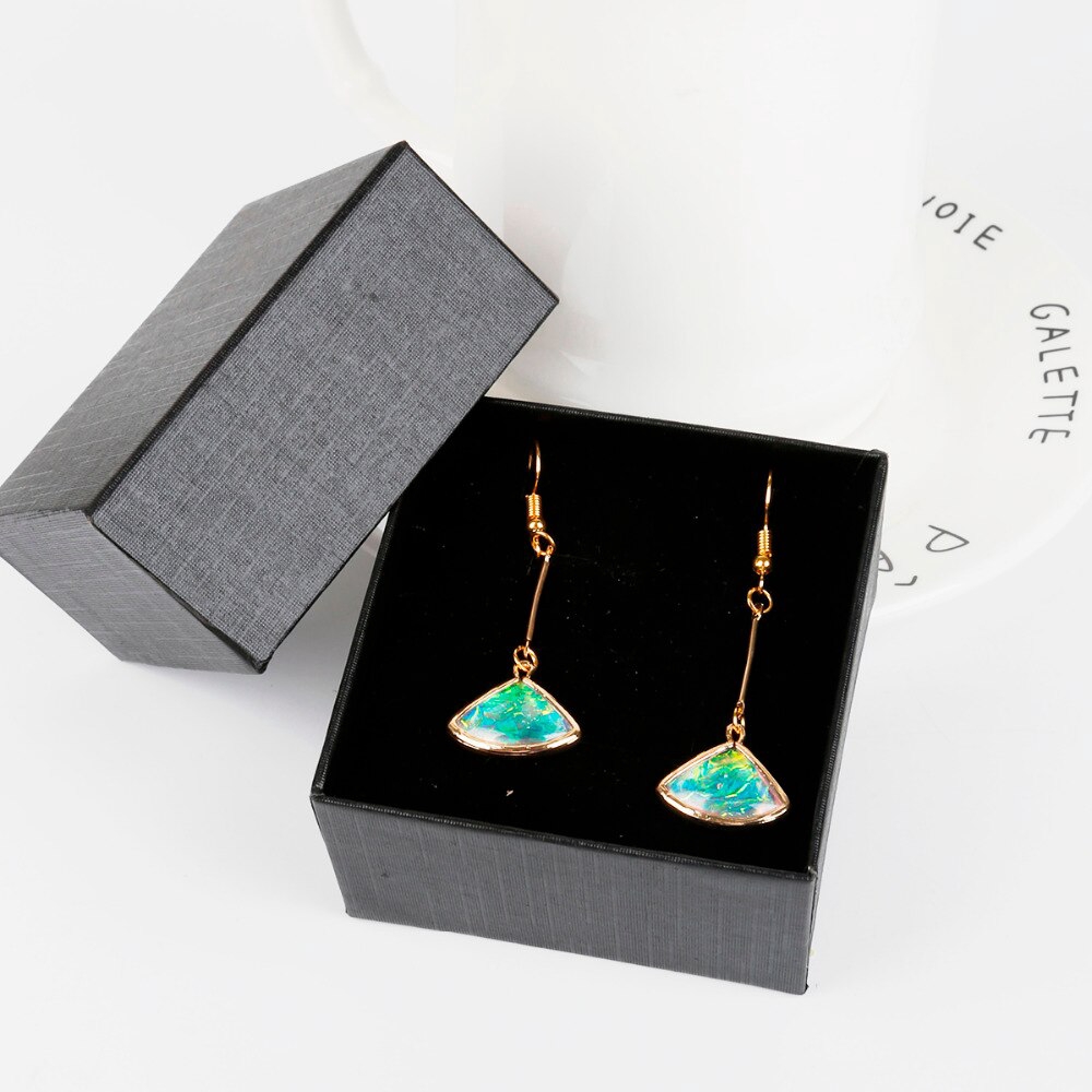 Mặt dây chuyền hình quạt bằng nhựa móc màu vàng thời trang làm trang sức thủ công DIY