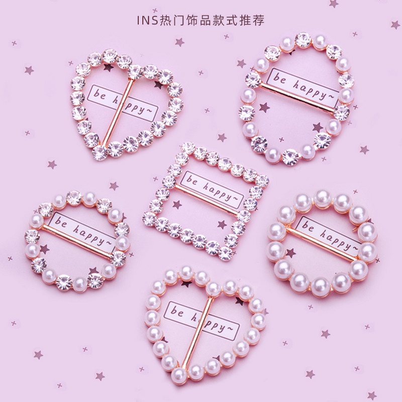 Khóa Thắt Nút Thắt Nút Đính Đá Ngọc Trai Dùng Trang Trí Áo Thun/Khăn Choàng Cổ/Thắt Lưng