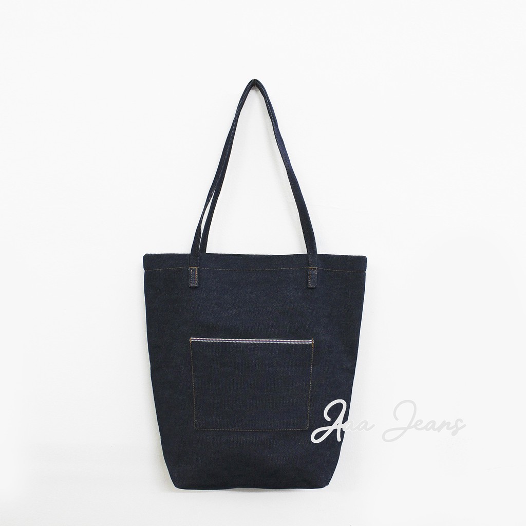 Túi Tote Jean 2 quai Selvedge Denim Aaa Jeans