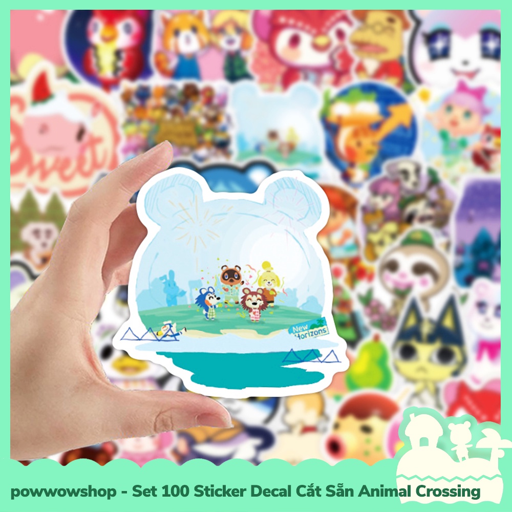 [Sẵn VN - Hỏa Tốc] Set 100 Sticker Mini Decal Dán Trang Trí Vật Dụng Mẫu Game Animal Crossing New Horizons Collectible