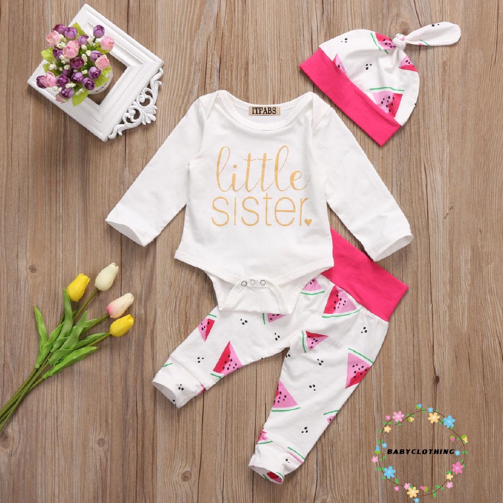 Set Quần Yếm+Quần Dài+Mũ+Băng Đô In Hoa Dễ Thương Cho Bé Gái 2018