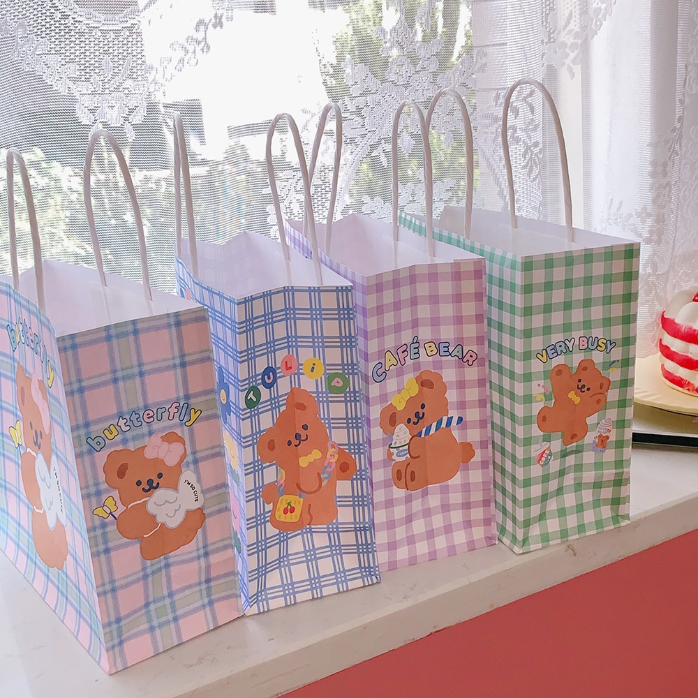Túi Giấy Mua Sắm In Hình Gấu Sáng Tạo Dễ Thương