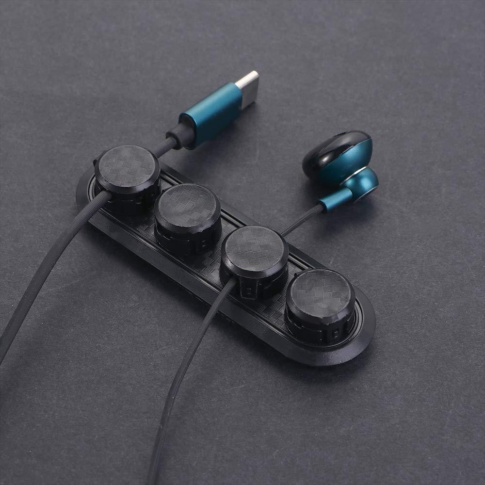 Glenes Phụ Kiện Cố Định Dây Cáp USB / Tai Nghe Trên Xe Hơi|Kẹp Sắp Xếp Dây Thẻ Bằng Sợi Carbon Tiện Dụng