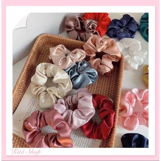 Cột Tóc Scrunchies Phi Bóng Mềm Mại Nhiều Màu