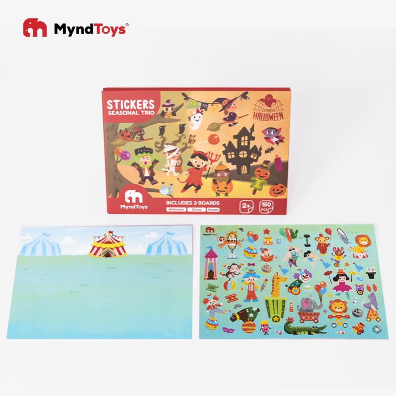 Bộ 160 Miếng Dán Stickers Myndtoys Cao Cấp Với Chất Liệu An Toàn Cho Bé Từ 2 Tuổi (03 Chủ Đề)