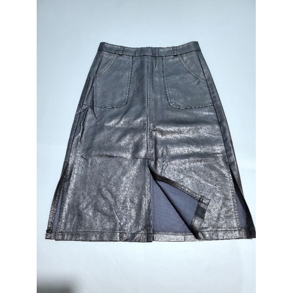 Chân váy da form dài