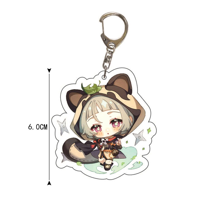 flowersqueen Móc khóa nhựa acrylic mặt nhân vật anime đáng yêu thời trang