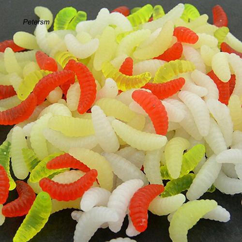 Set 50 mồi giả nhử cá hình con sâu bằng silicon