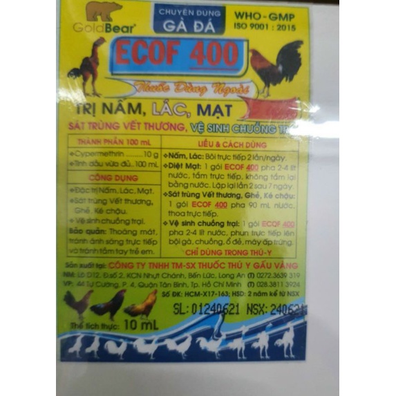 Gói dung dịch Ecof 400 10ml