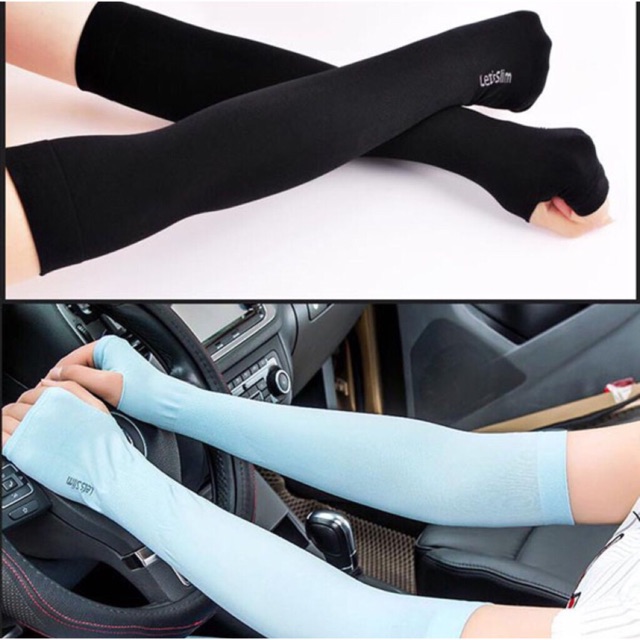 Găng Tay Chống Nắng Let Slim, Aqua Hàn Quốc ( túi zip)