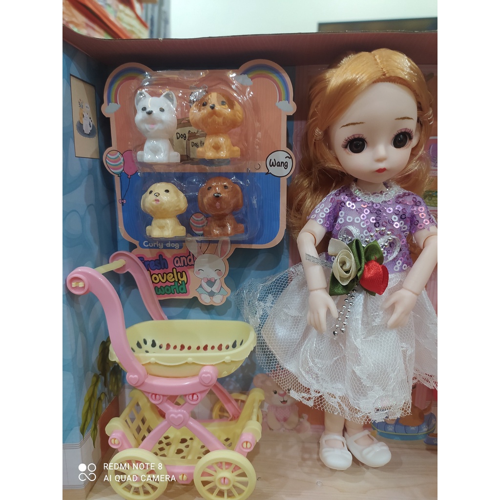 Búp Bê 3D Có Khớp Xoay và Thú Cưng Cho Bé Vui Chơi và Khám Phát, Búp Bê Công Chúa Có Khớp