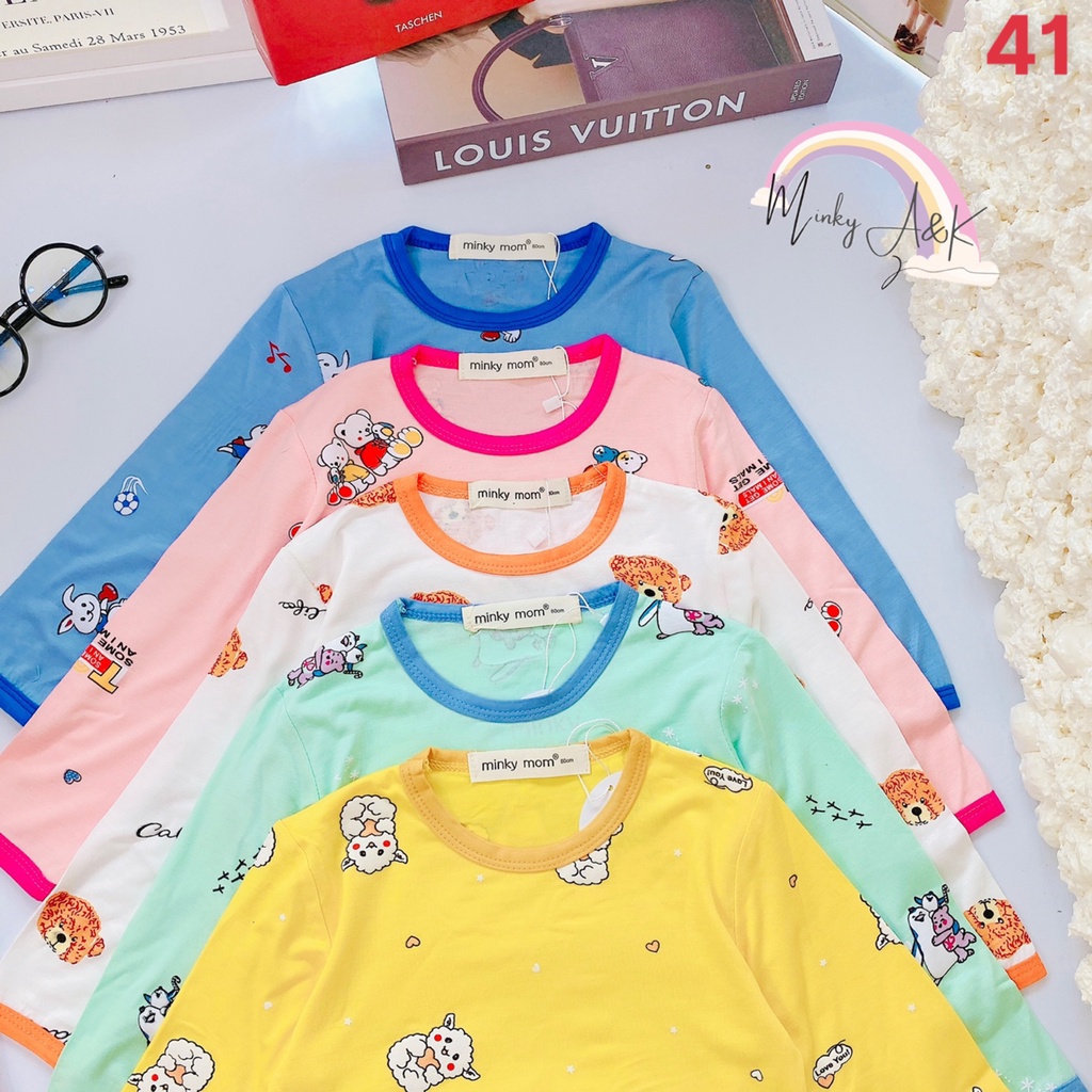 [Bé 7-19kg] Bộ dài tay thun lạnh Minky Mom trái bơ cho bé trai, bé gái [ HÀNG CHUẨN ]