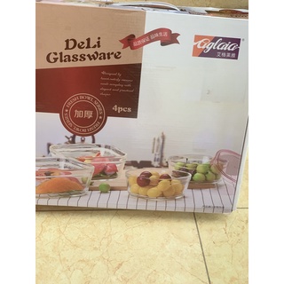 set 4 thố thủy tinh cao cấp Deli