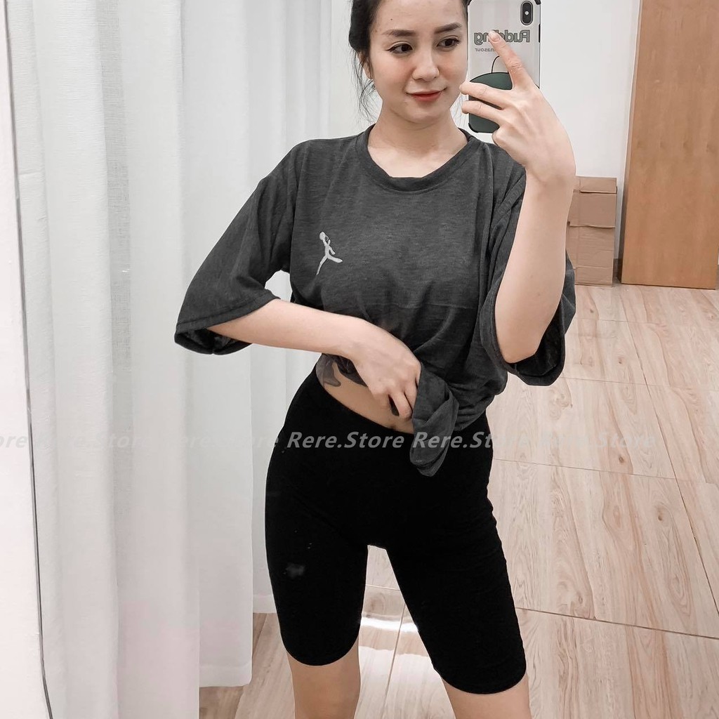 Quần Legging Cộc Đùi Kèm Túi Zip Nữ - Rere.Store [FREESHIP] - Short lửng màu đen trơn dáng ôm body Ulzzang HOT