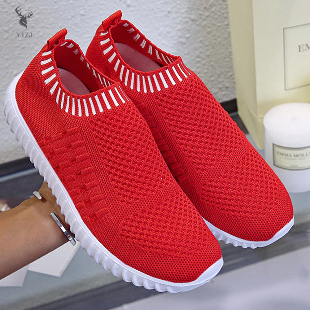 COD&amp; Summer Shoes Men Couple Casual Shoes Fashion Lightweight Breathable Walking Sneakers Slip-on Men Mesh Flats Shoes