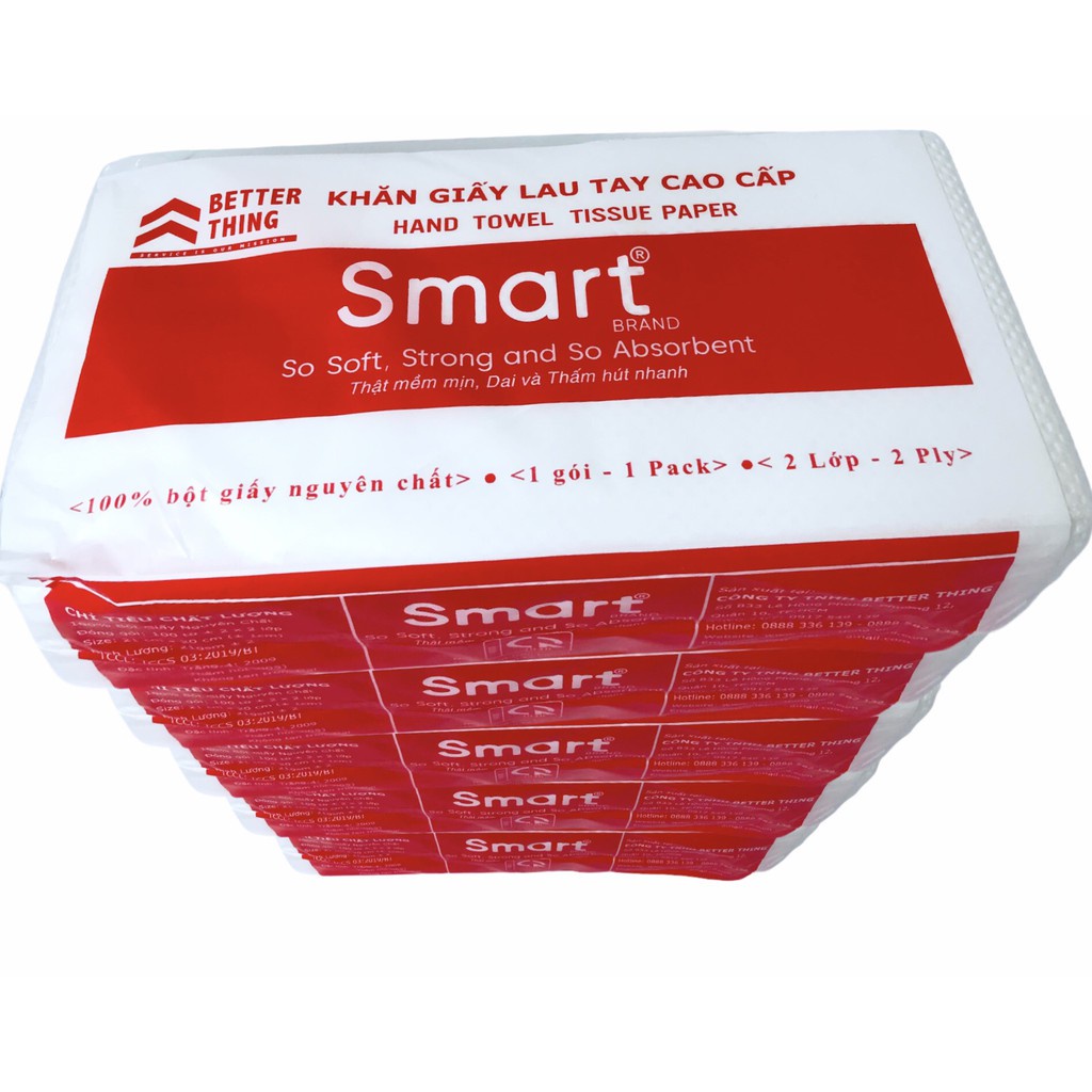 HOẢ TỐC |  20 Gói Khăn Giấy Lau Tay Smart 2 Lớp - Khăn Giấy Ăn -  Siêu mềm và dai.
