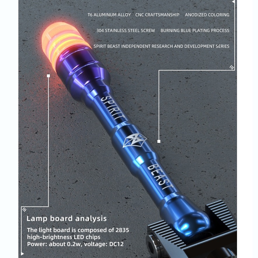 Đèn Led Ăng Ten Trang Trí Đuôi Xe Spirit Beast L2