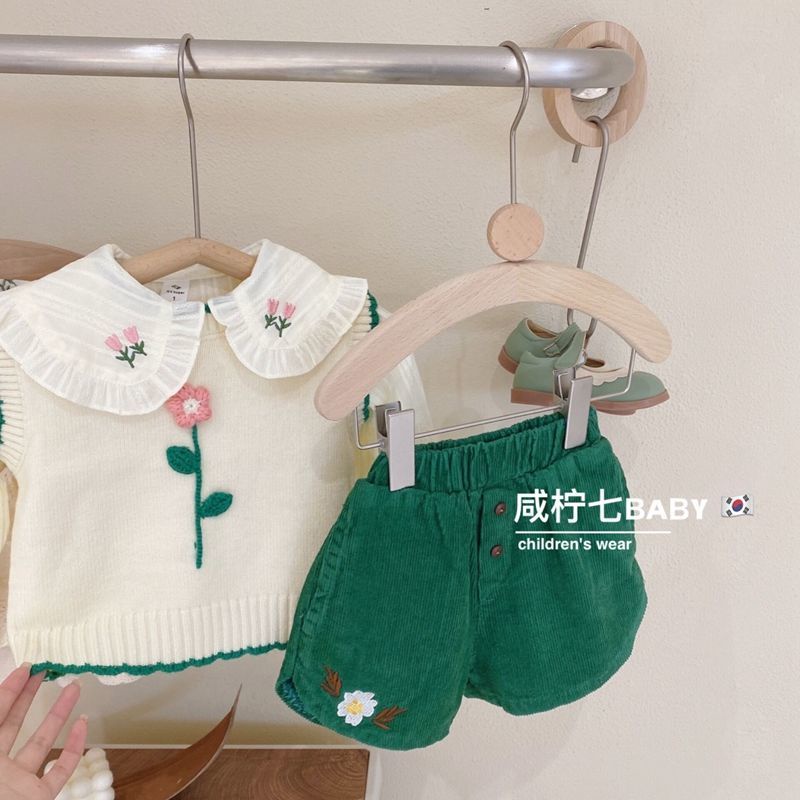 ✨Đốm✨ Bộ Áo Sweater Không Tay + Áo Sơ Mi Thời Trang Xuân Thu 2022 Dành Cho Bé Gái