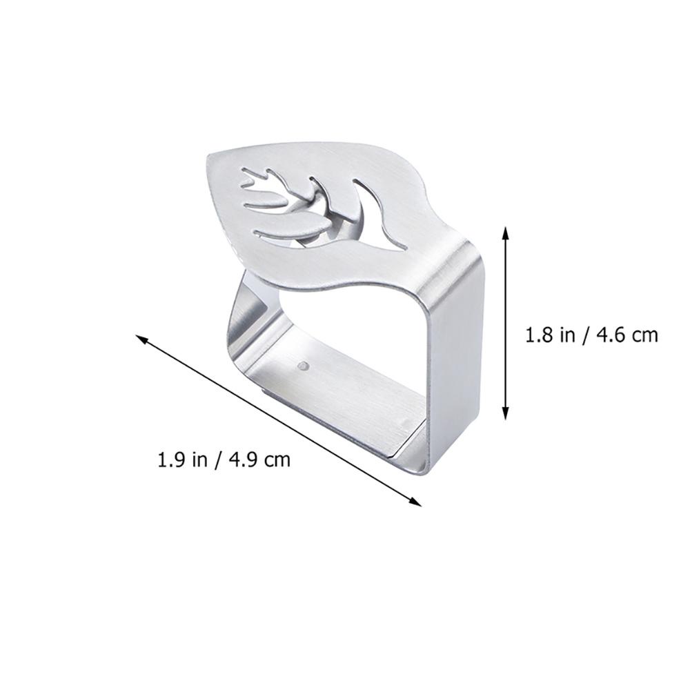 1 / 4 Kẹp Khăn Trải Bàn Bằng Thép Không Gỉ Hình Chiếc Lá