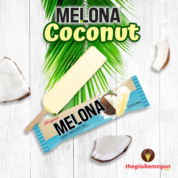 Kem dừa non Melona Coconut Ice Bar Binggrae 70ml