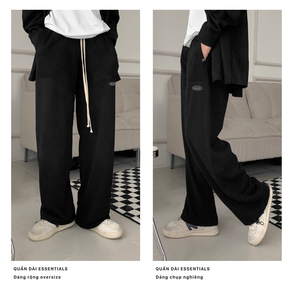 Quần dài local Brand Essentials City Cycle nỉ unisex form rộng nam nữ oversize