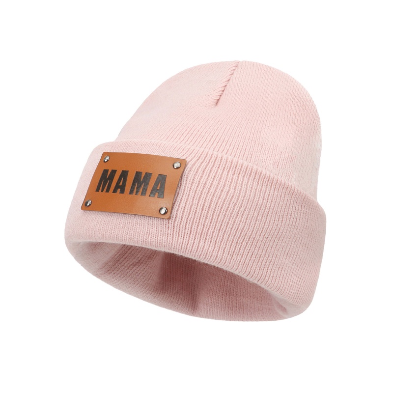 Mũ Beanie Dệt Kim 8 Màu Giữ Ấm Mùa Đông Cho Mẹ Và Bé