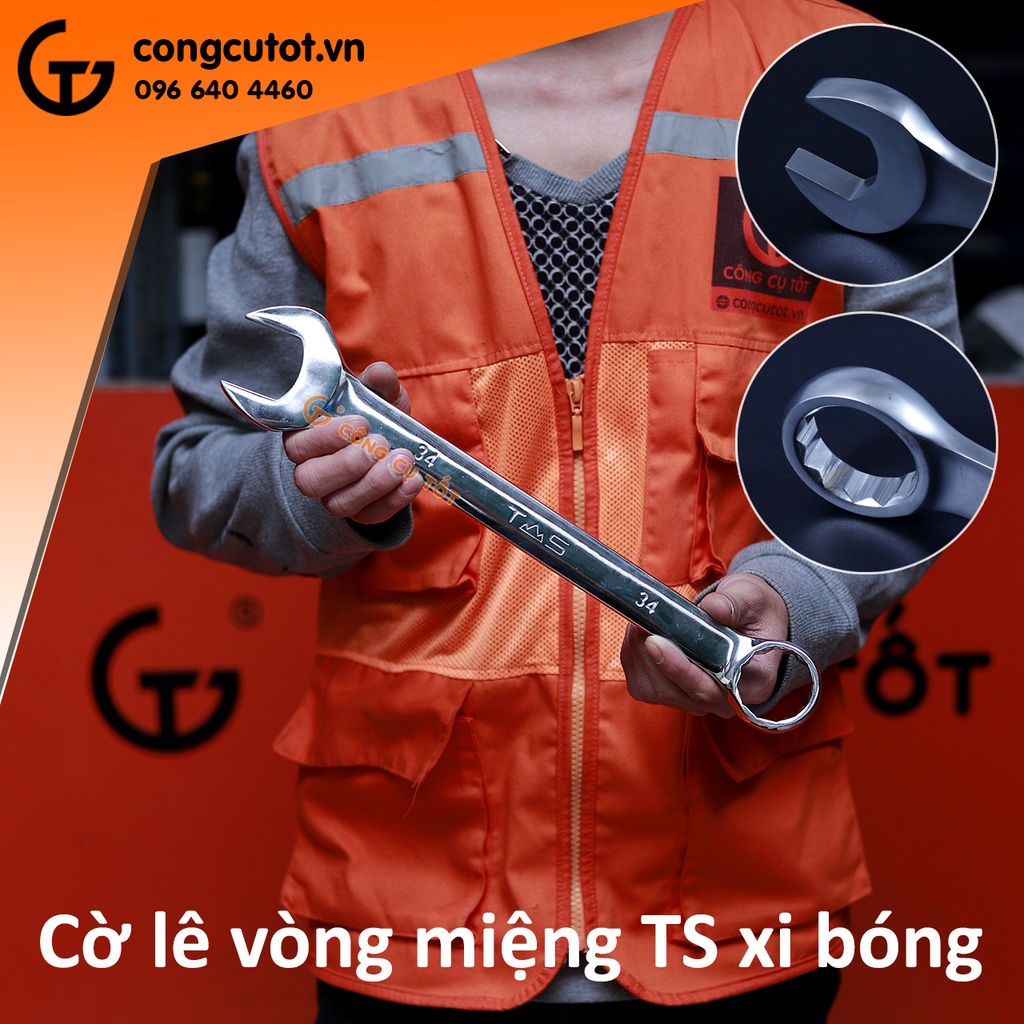 Cờ lê vòng miêng xi bóng TS cỡ trung