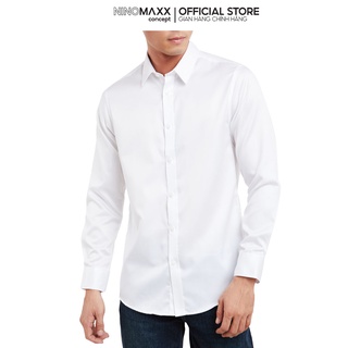N&m áo sơ mi basic nam tay dài trơn chất cotton 1909043