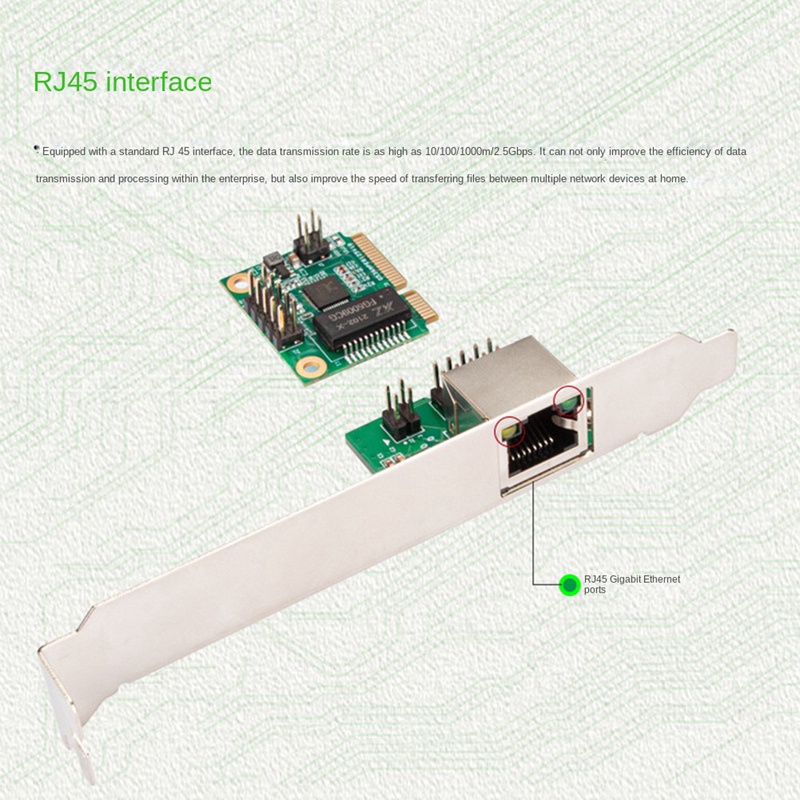 Thẻ Mạng Gigabit 2.5G 1 Cổng 2500Mbps Mini PCIe 2.5Gb RJ45 LAN