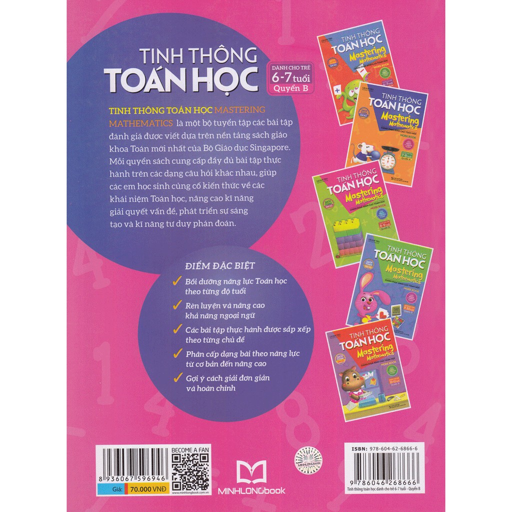 Sách: Chinh Phục Đỉnh Cao Toán Học - Tinh Thông Toán Học Dành Cho Trẻ 6-7 Tuổi Quyển B (Song Ngữ)