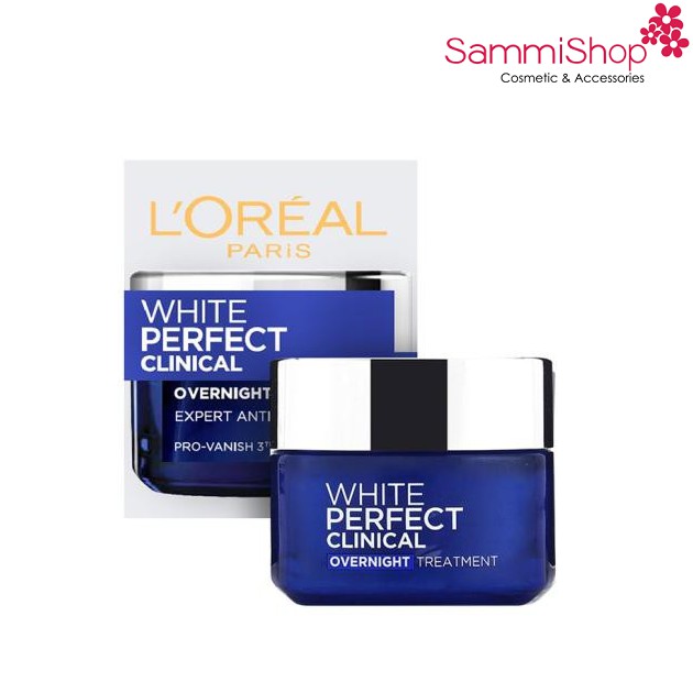 Kem dưỡng  trắng mịn và giảm thâm nám ( đêm) Loreal White Perfect Clinical  OverNight Treatment 50ml