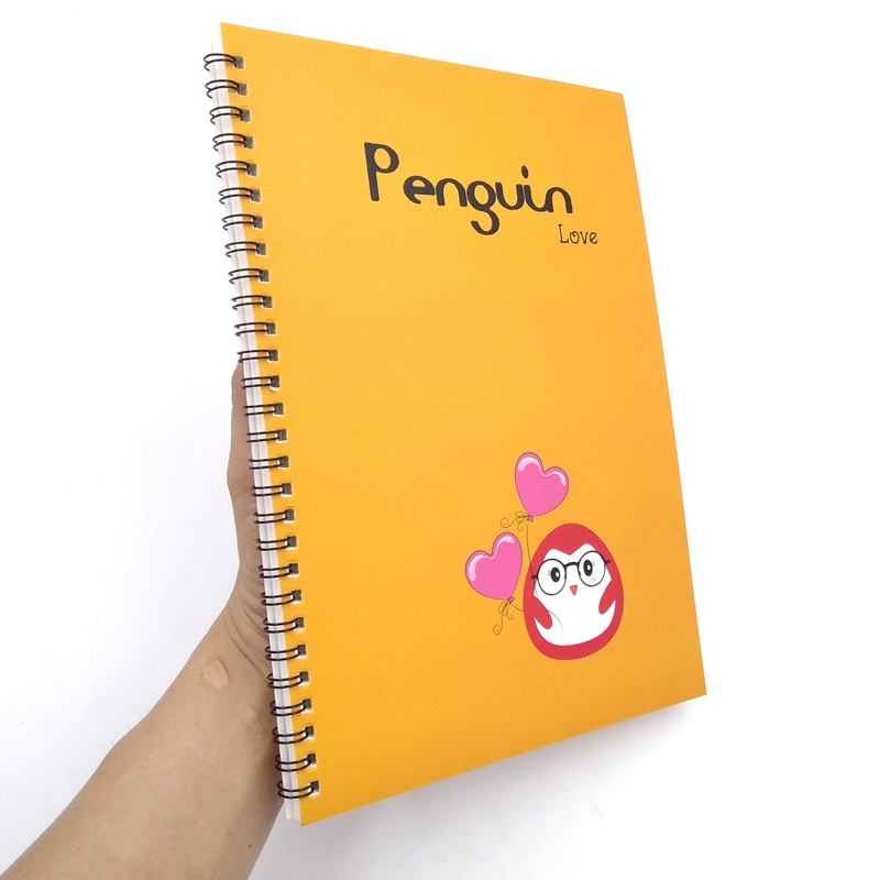 Sổ Lò Xo Penguin (18x25cm) - Mẫu 1 - Màu Cam