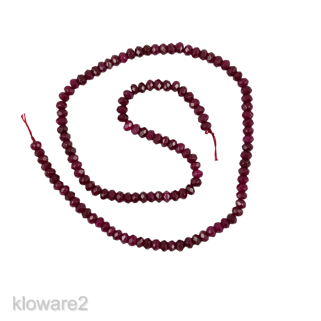 2 x 4 mm Natural Faceted Ruby Red Jade Rondelle Loose Bead Strand 15''