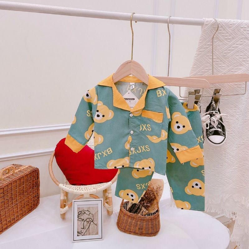 Đồ bộ cho bé pijama dài tay AM798 - đồ bộ bé trai và đồ bộ bé gái cộc tay xinh xắn AM935