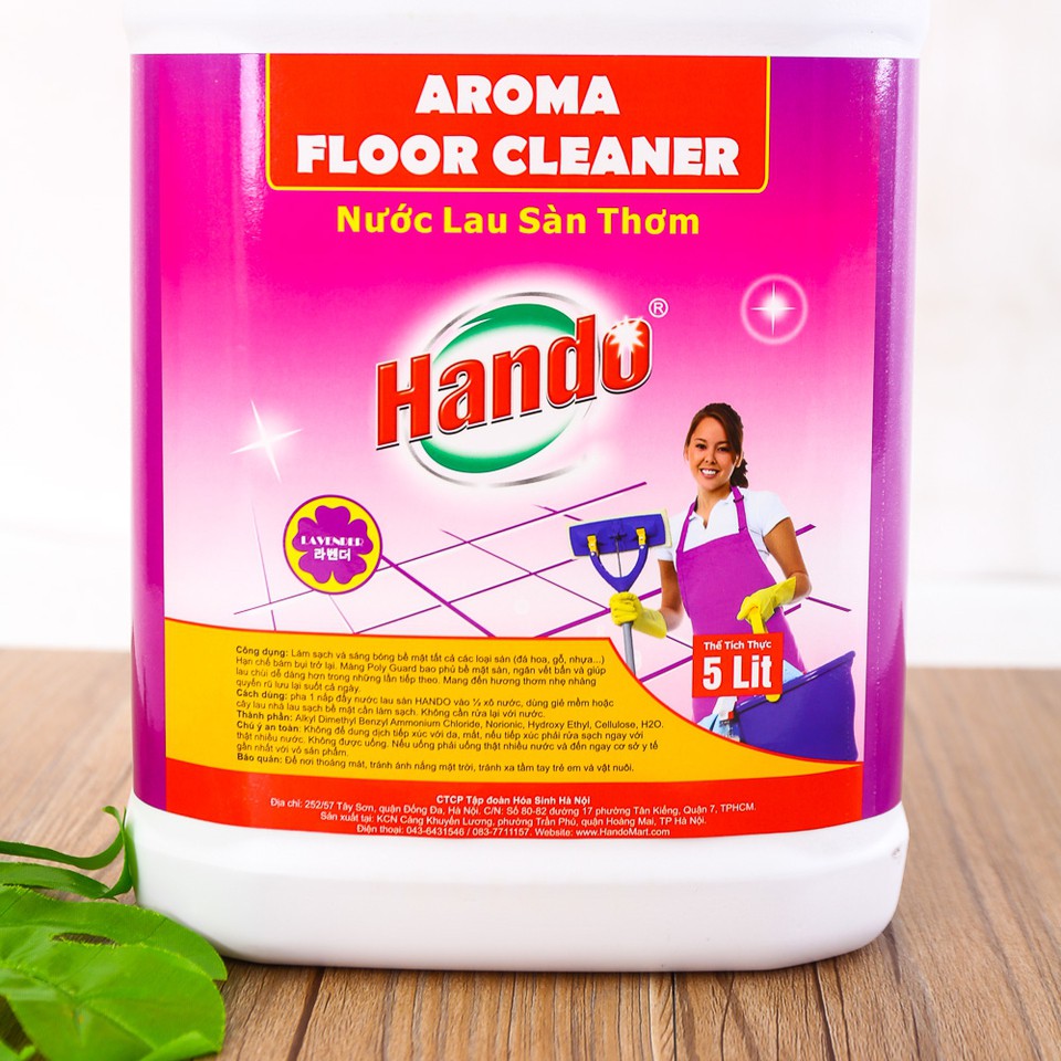 Can nước lau sàn siêu sạch diệt khuẩn Hando 5L - Giúp sàn nhà bạn sạch bóng không tì vết và ngát hương thơm chỉ sau một