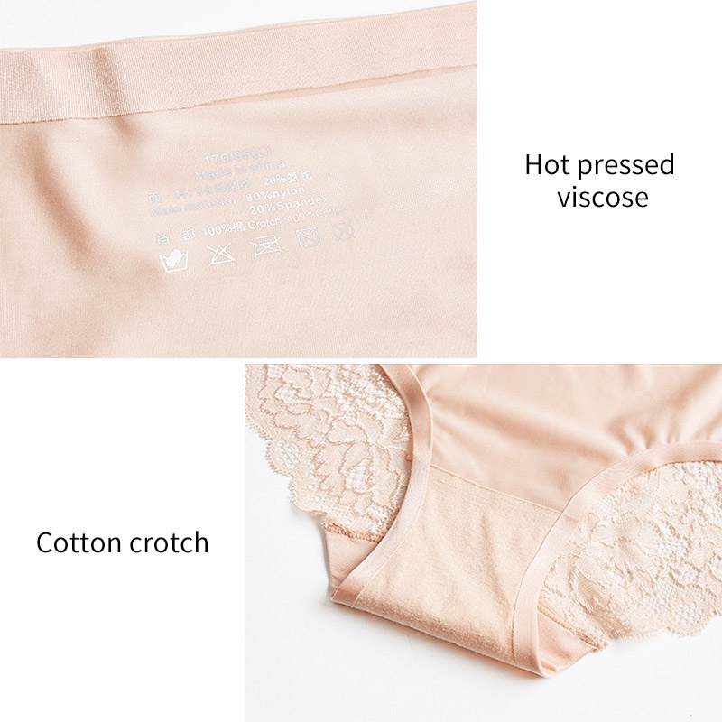 Set 3 quần lót ZXYOUPING lưng cao vừa phối ren size lớn M-XXL cho nữ