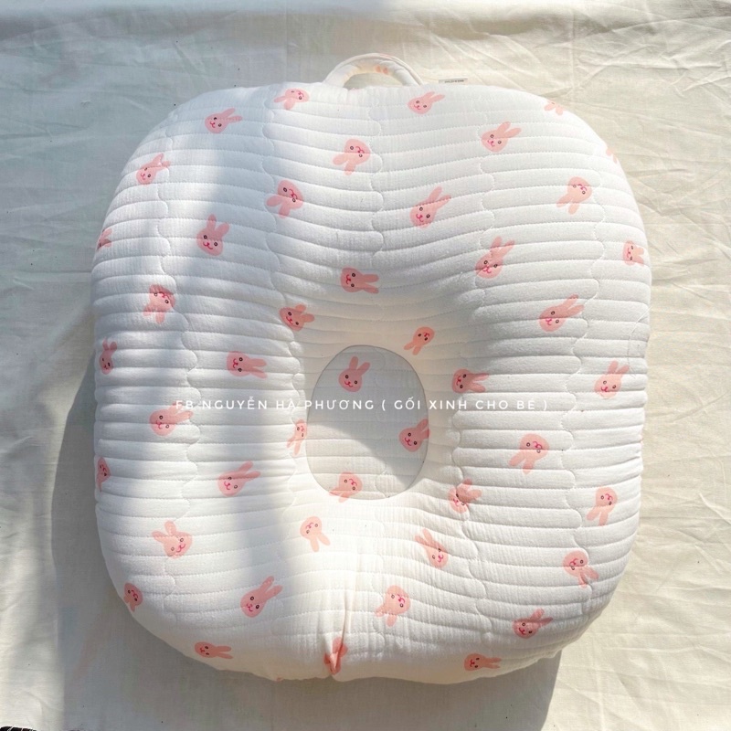 ( Hàng cao cấp chần bông ) Gối chống trào ngược xô muslin organic chần bông