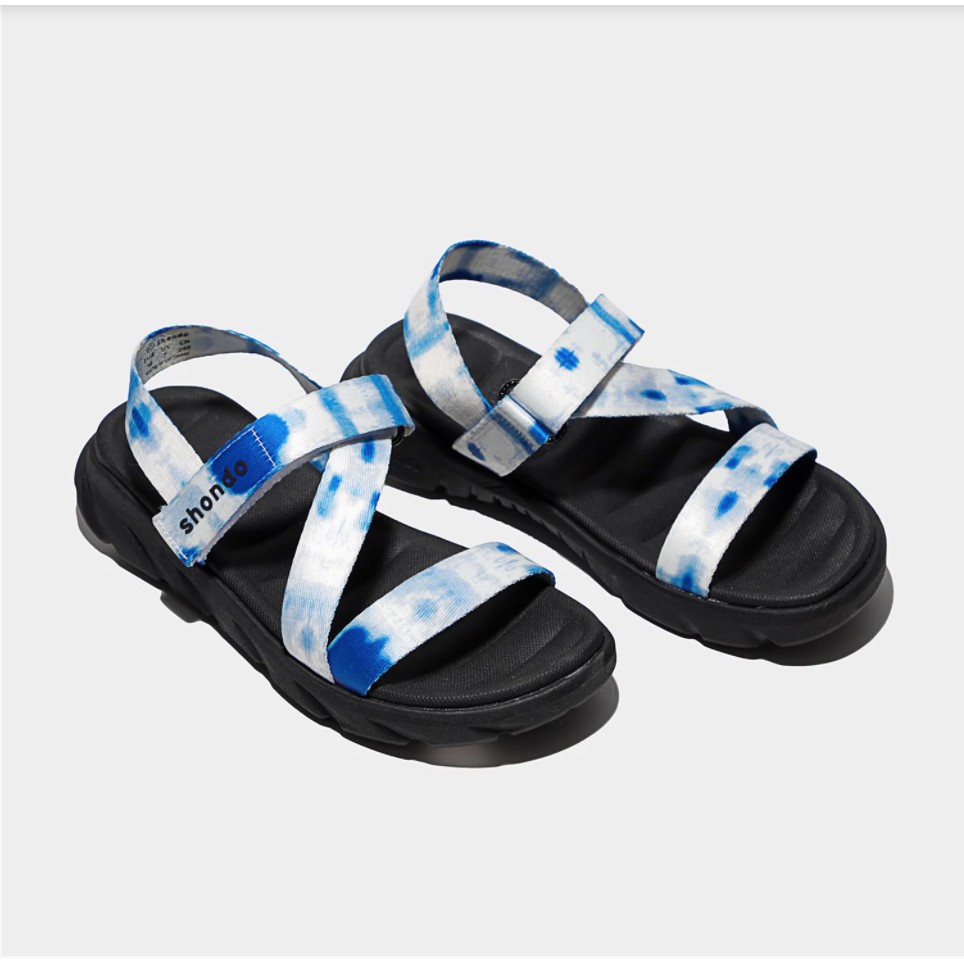 Giày Sandals Nam Nữ Unisex  Shondo F6 sport loang khói xanh dương F6S1031