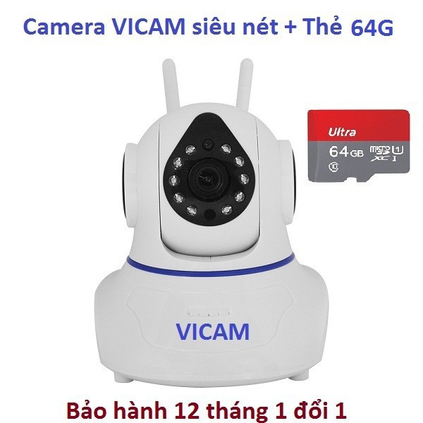Camera WIFI VICAM + Thẻ 64G | Shopee Việt Nam