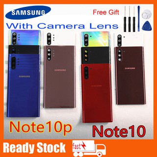Samsung Galaxy NOTE 10 N970 N970F NOTE10 Plus N975 N975F Pin Nắp lưng Cửa + Tai máy ảnh Kính ống kính Thay thế Phụ tùng thay thế
