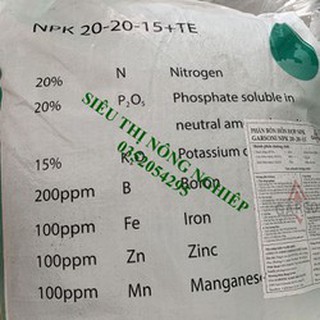 1KG Phân bón GARSONI - 20-20-15+TE