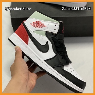 ✔️Giày Jordan 1 Mid Se Union Black Toe Đen Gót Đỏ Cổ Xanh Fullbox✔️