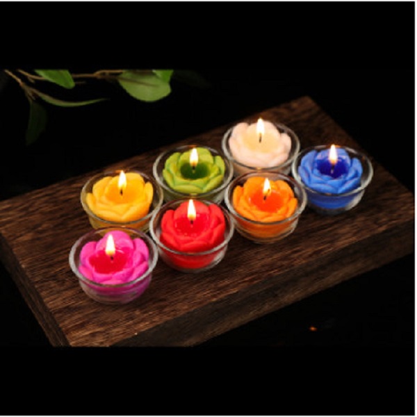 Nến hoa Sen Bơ sáp 7 MÀU 28 Nến  thơm không khói 4h 🕯(dùng bàn thờ gia tiên, phật, thần, ....)