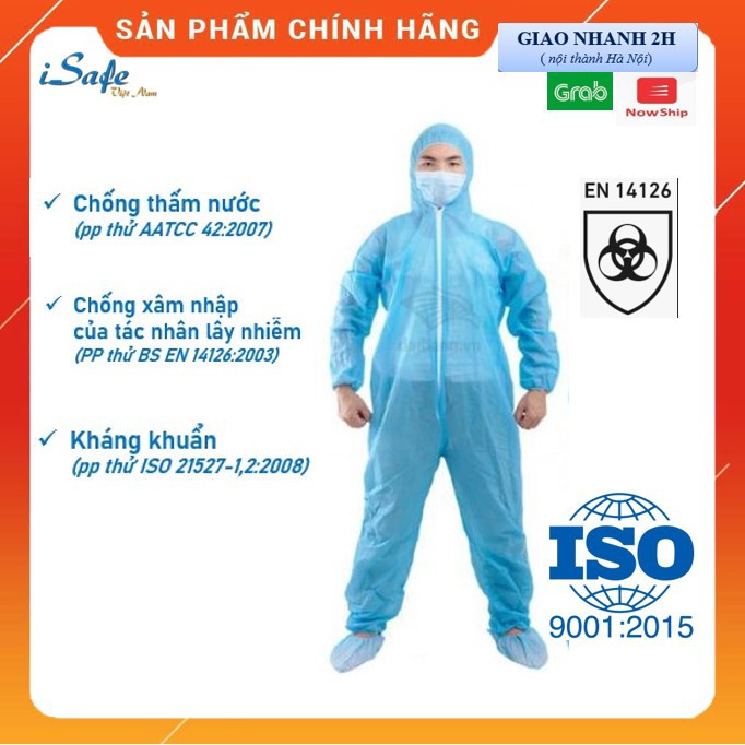 Quần áo phòng dịch có kiểm định, bộ đồ bảo hộ y tế chất lượng cao freesize, dùng 1 lần